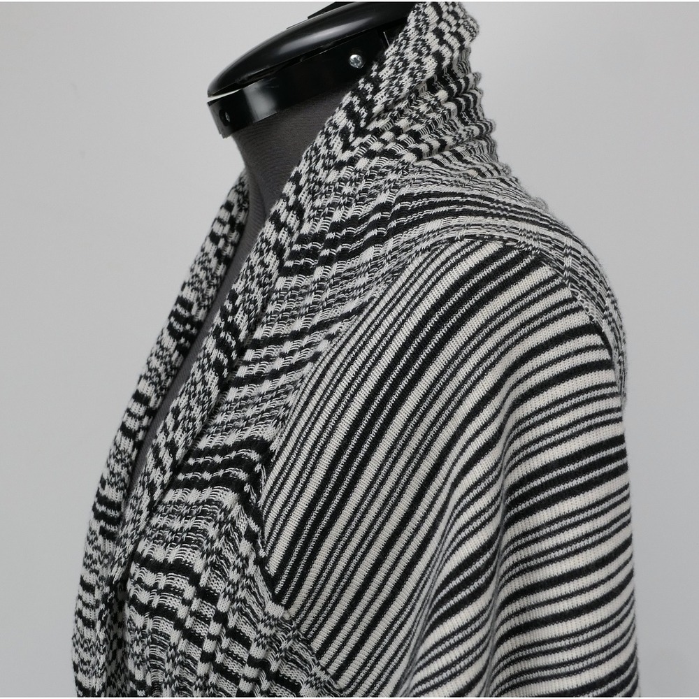 Ioanna Kourbela Cardigan Handkerchief Hem Striped Knit Monochrome Women's M‎ - Picture 8 of 11